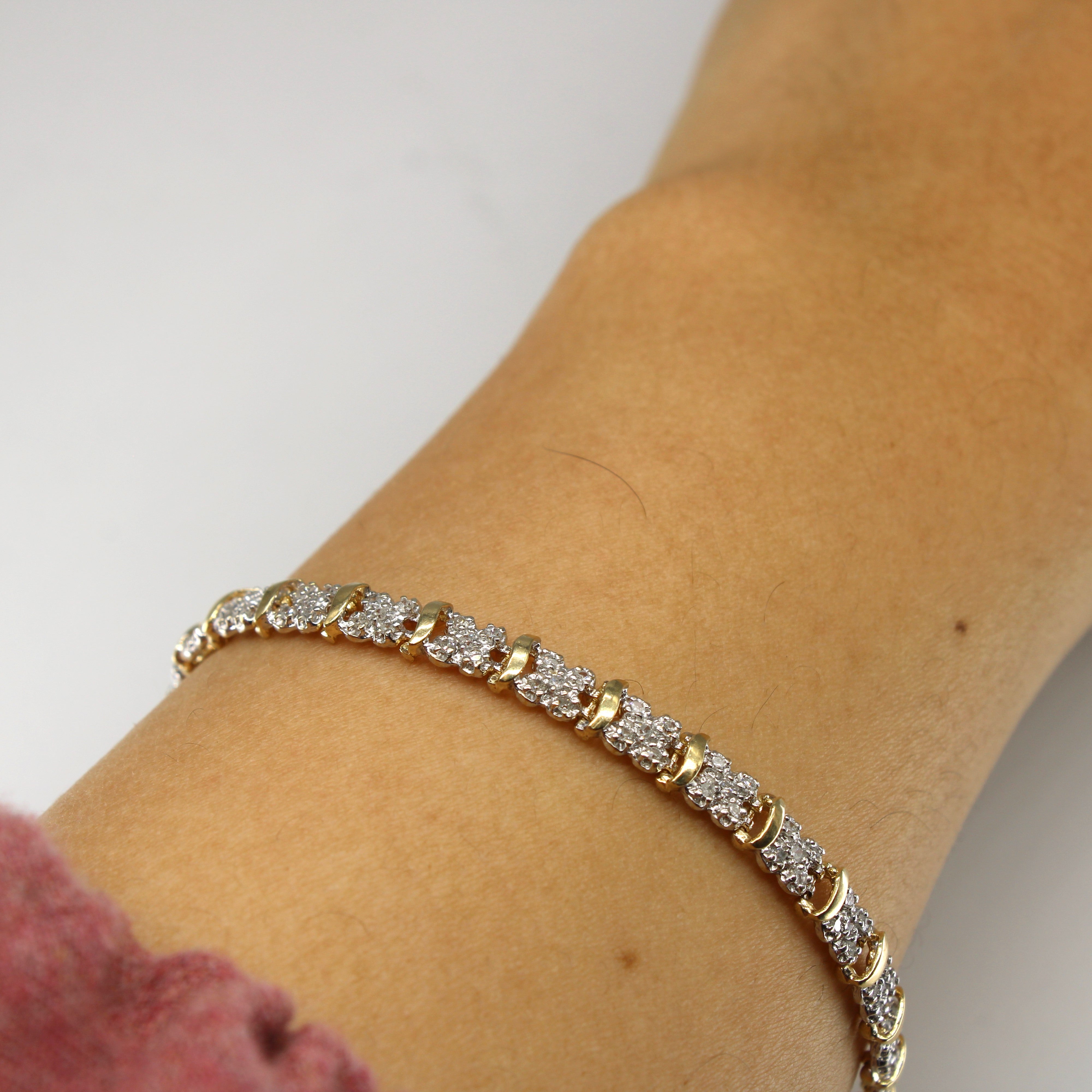 Cluster Diamond Chain Bracelet | 0.45ctw | 7.5"|