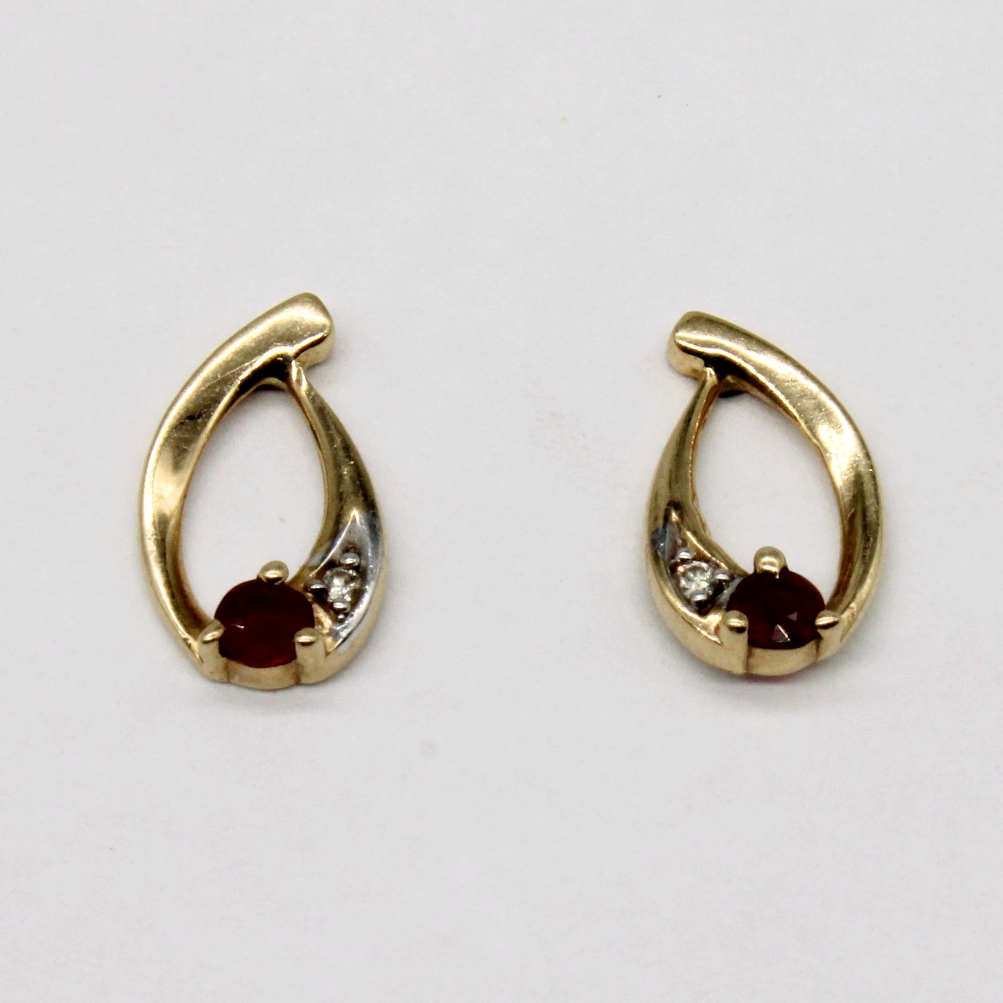 Ruby & Diamond Earrings | 0.09ctw, 0.01ctw |