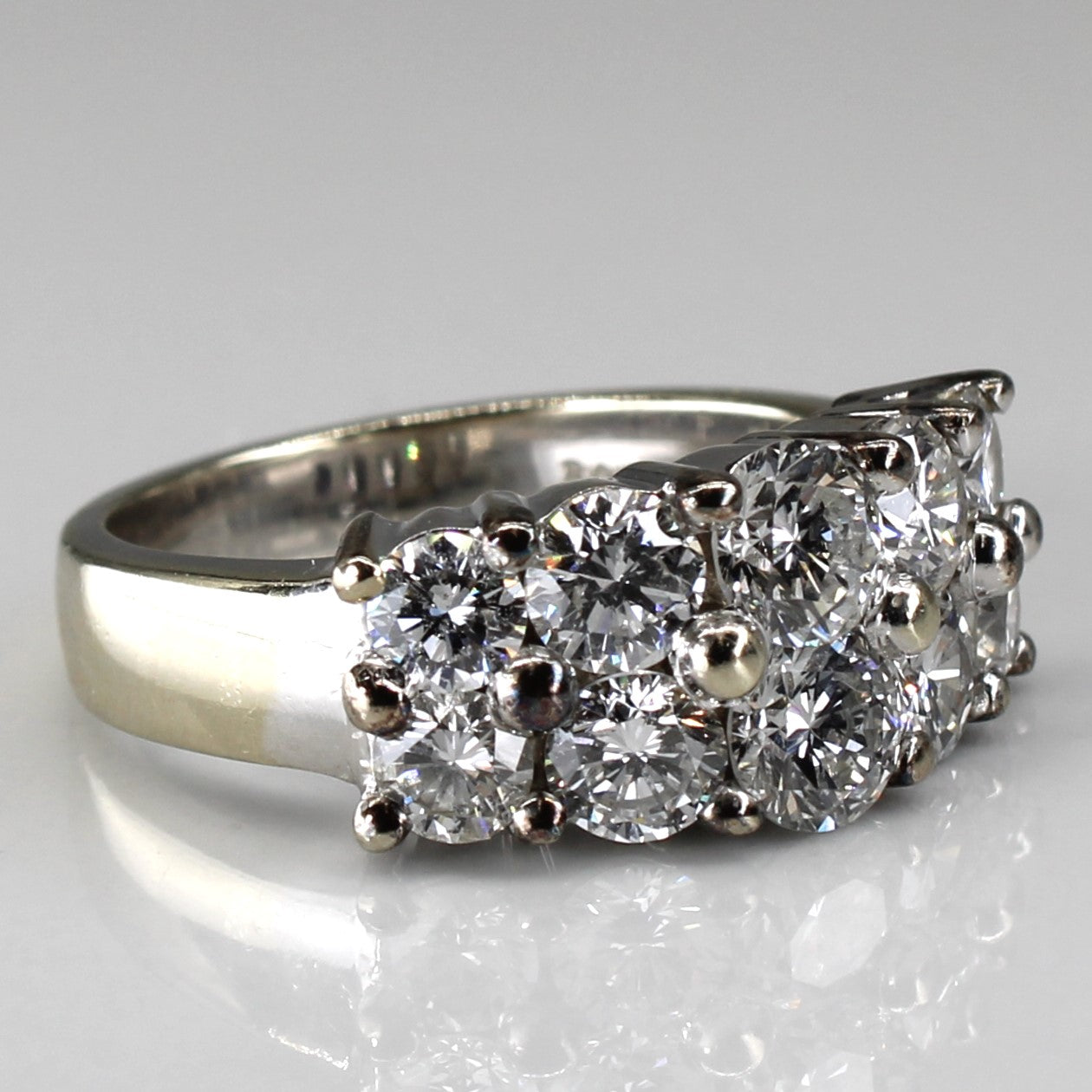 Bague sertie de diamants en double rangée | 2,18 ct | Taille 6,25 | 