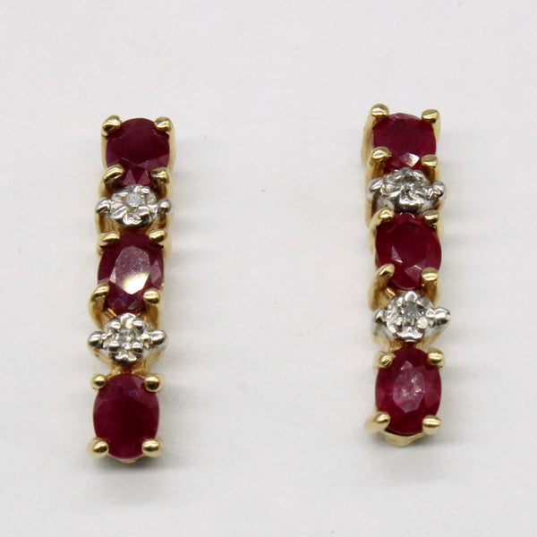 Ruby & Diamond Earrings | 1.20ctw, 0.02ctw |