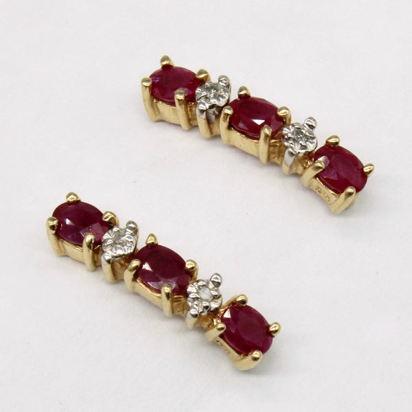 Ruby & Diamond Earrings | 1.20ctw, 0.02ctw |