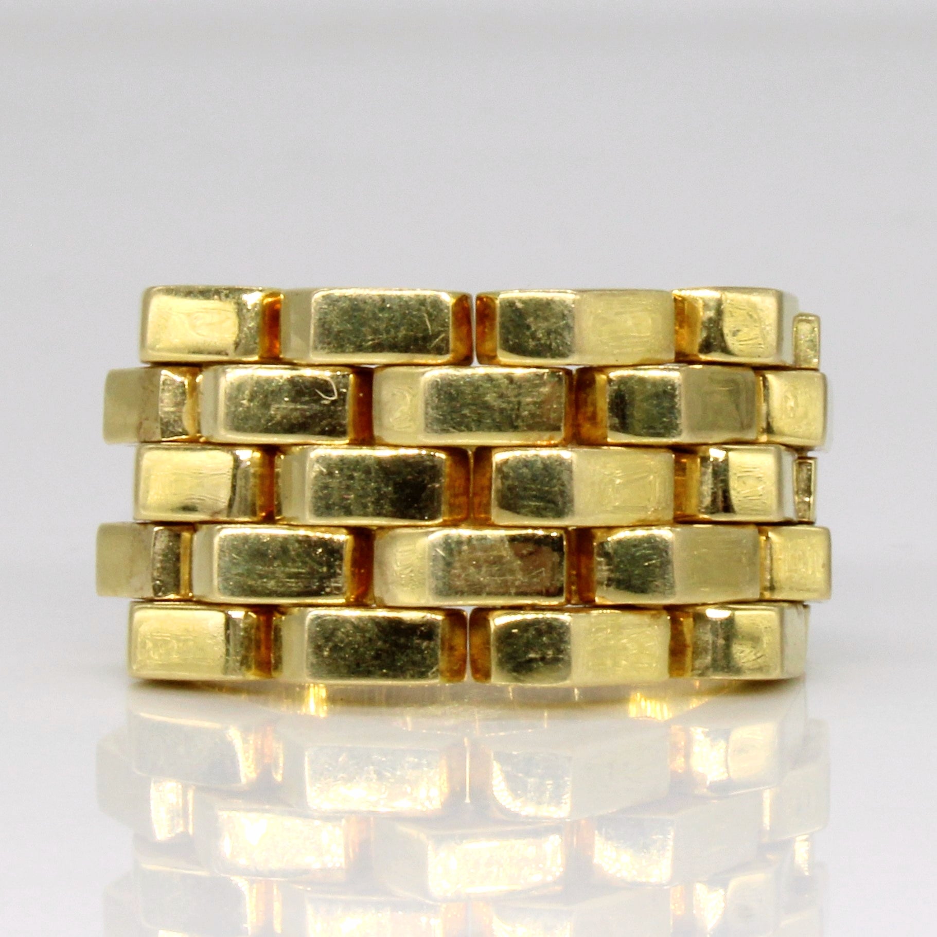 18k Yellow Gold Chain Link Ring | SZ 7.25 |