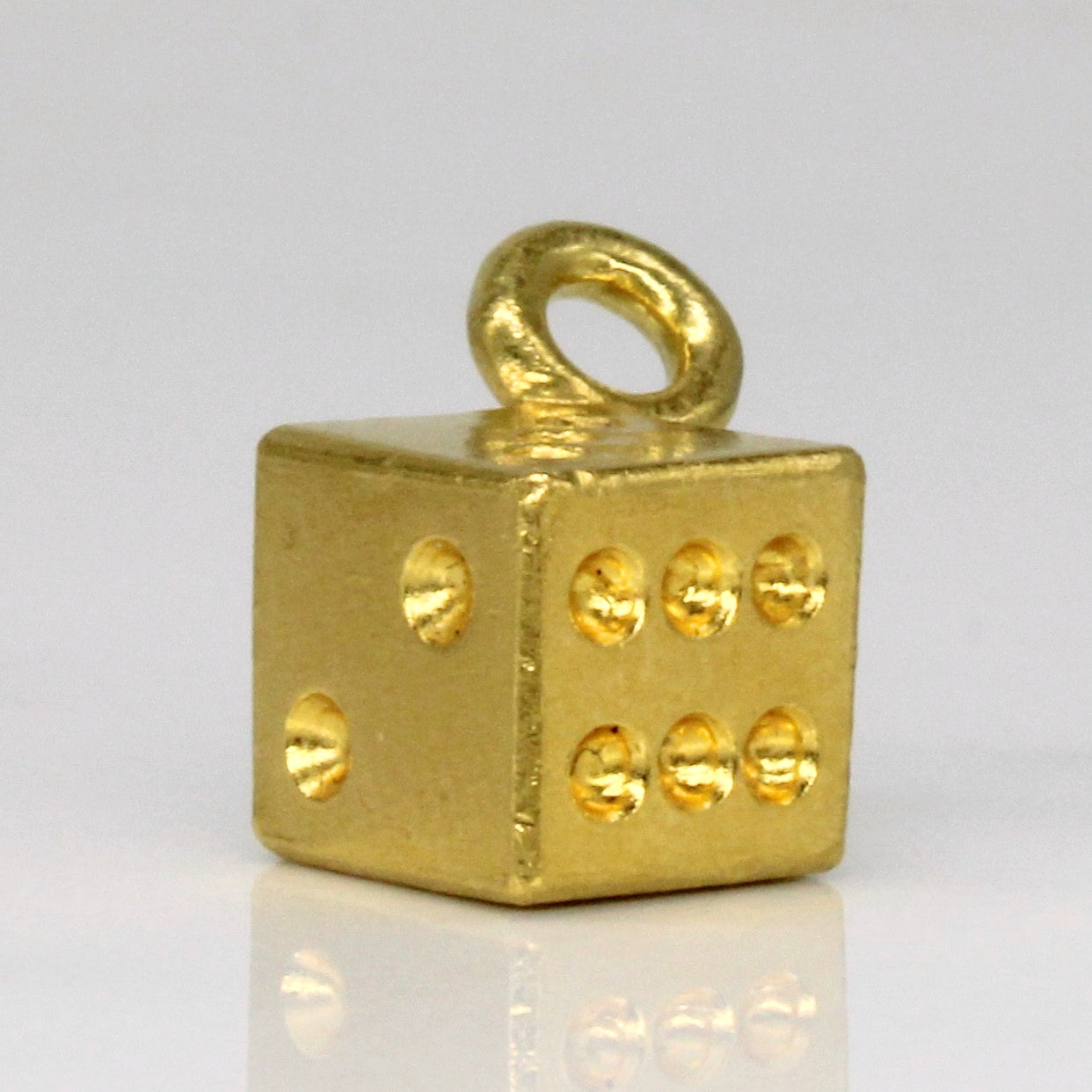 24k Yellow Gold Dice Pendant