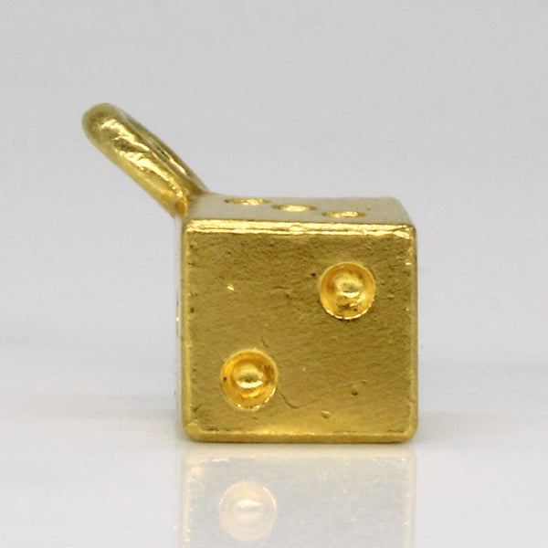 24k Yellow Gold Dice Pendant
