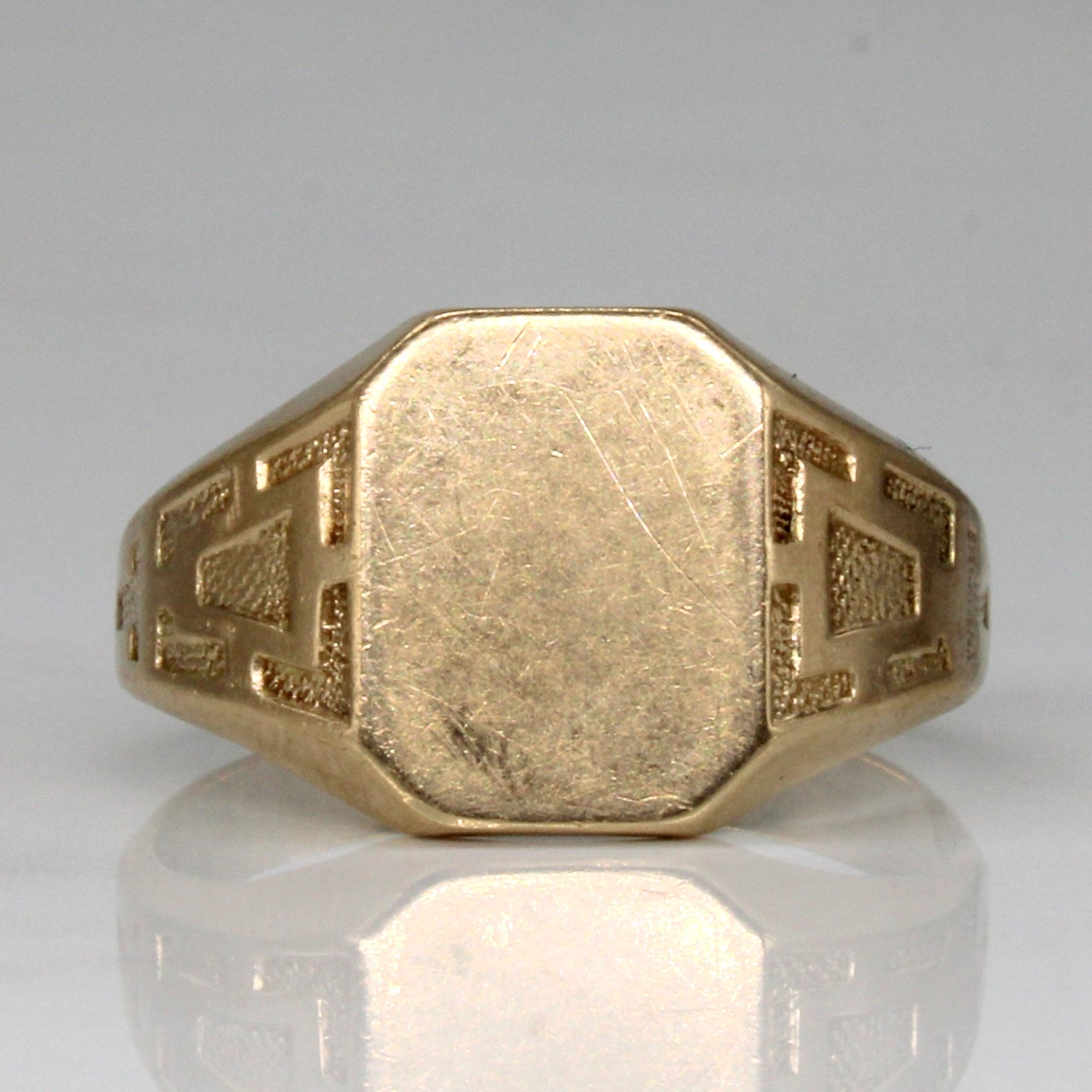 10k Yellow Gold Blank Signet Ring | SZ 10.5 |