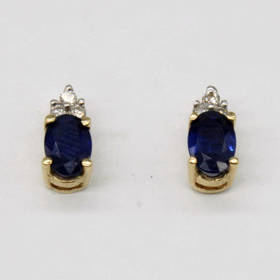 Sapphire & Diamond Earrings | 1.00ctw, 0.06ctw |