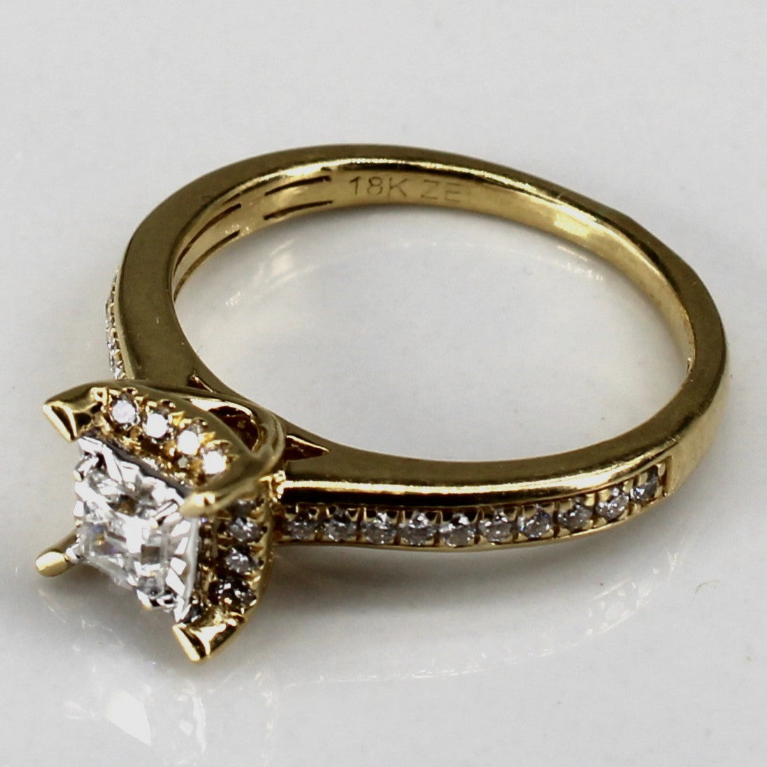 Halo Style Princess Diamond Ring | 0.38ctw | SZ 5.75 |