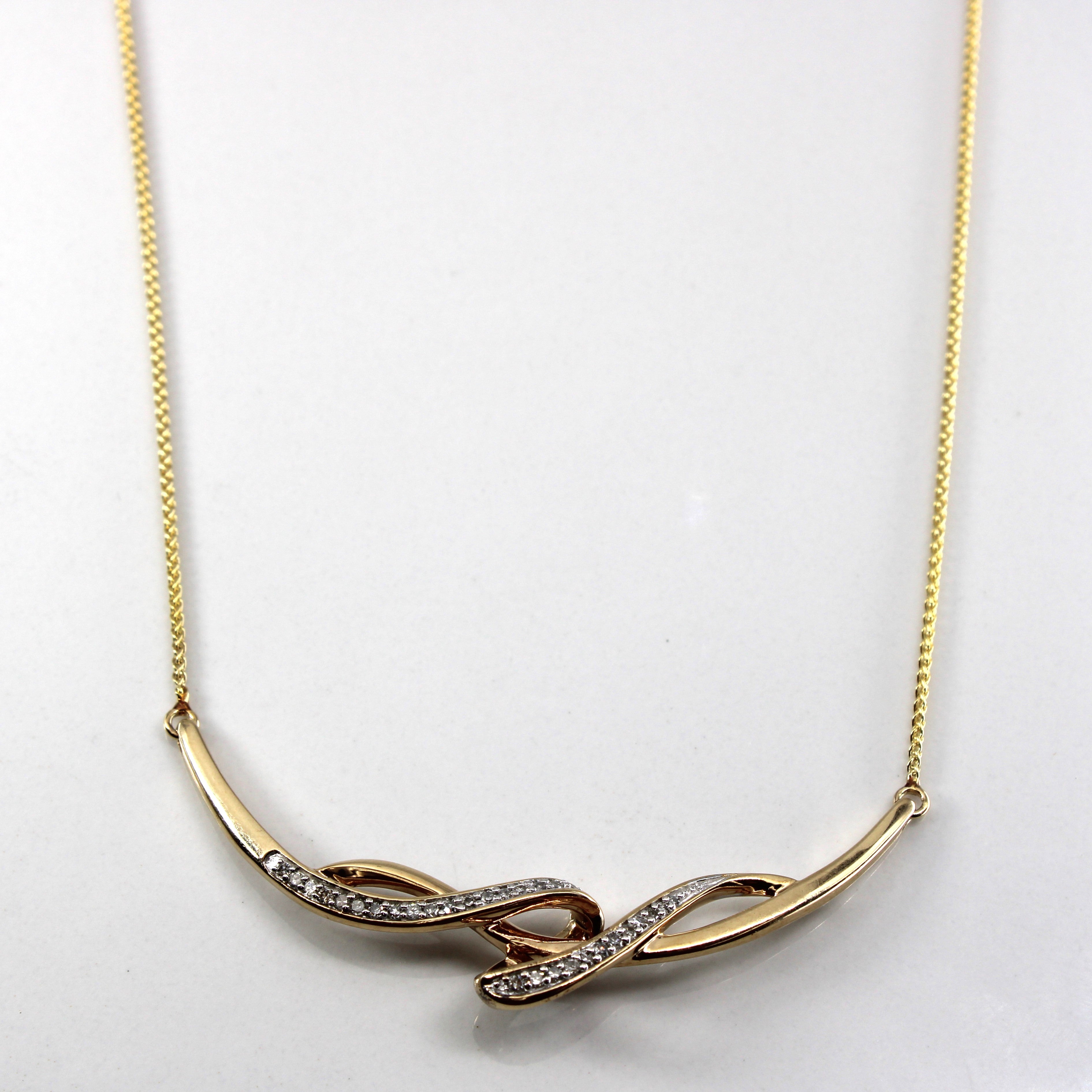 Diamond Interlocking Gold Necklace | 0.28ctw | 18"|