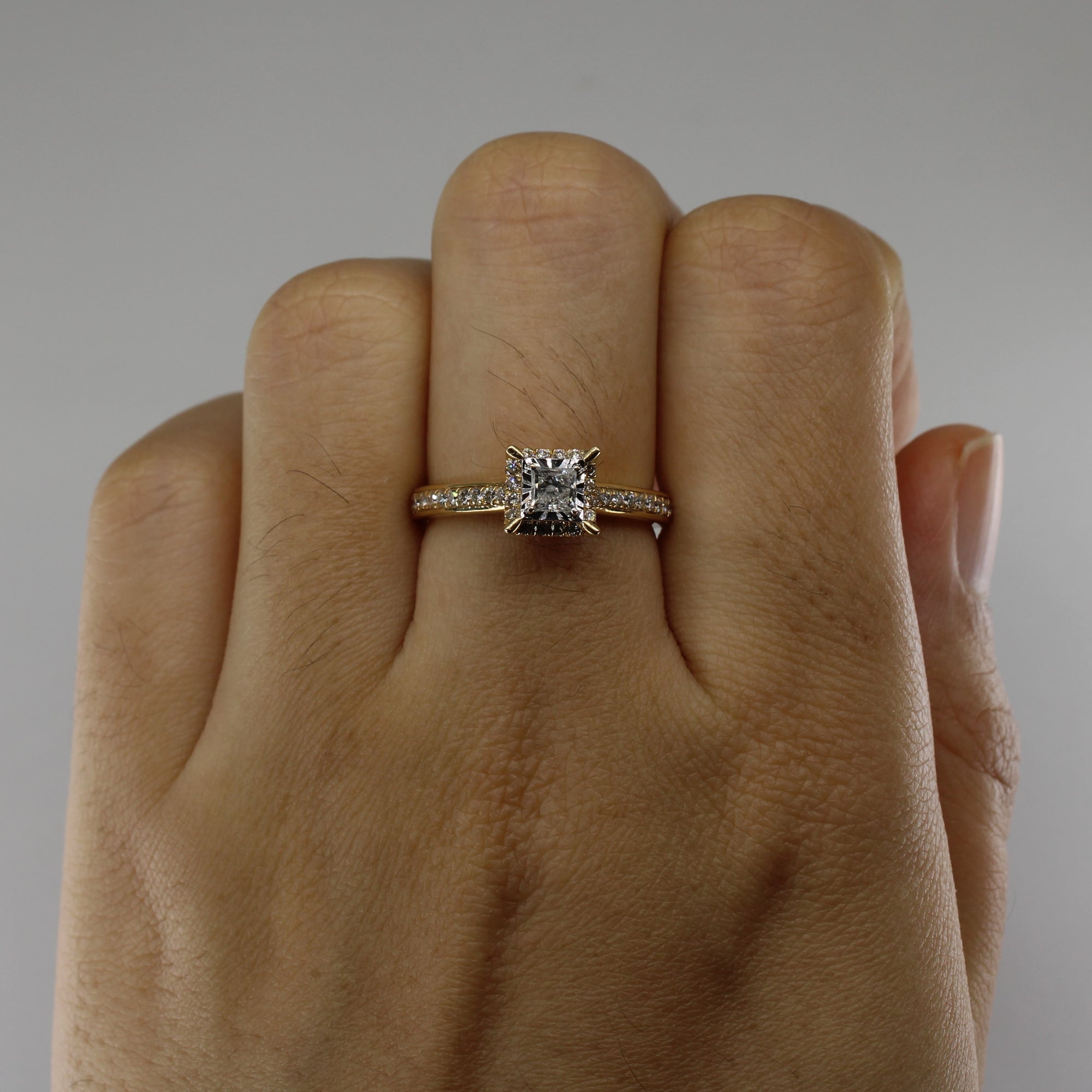 Halo Style Princess Diamond Ring | 0.38ctw | SZ 5.75 |