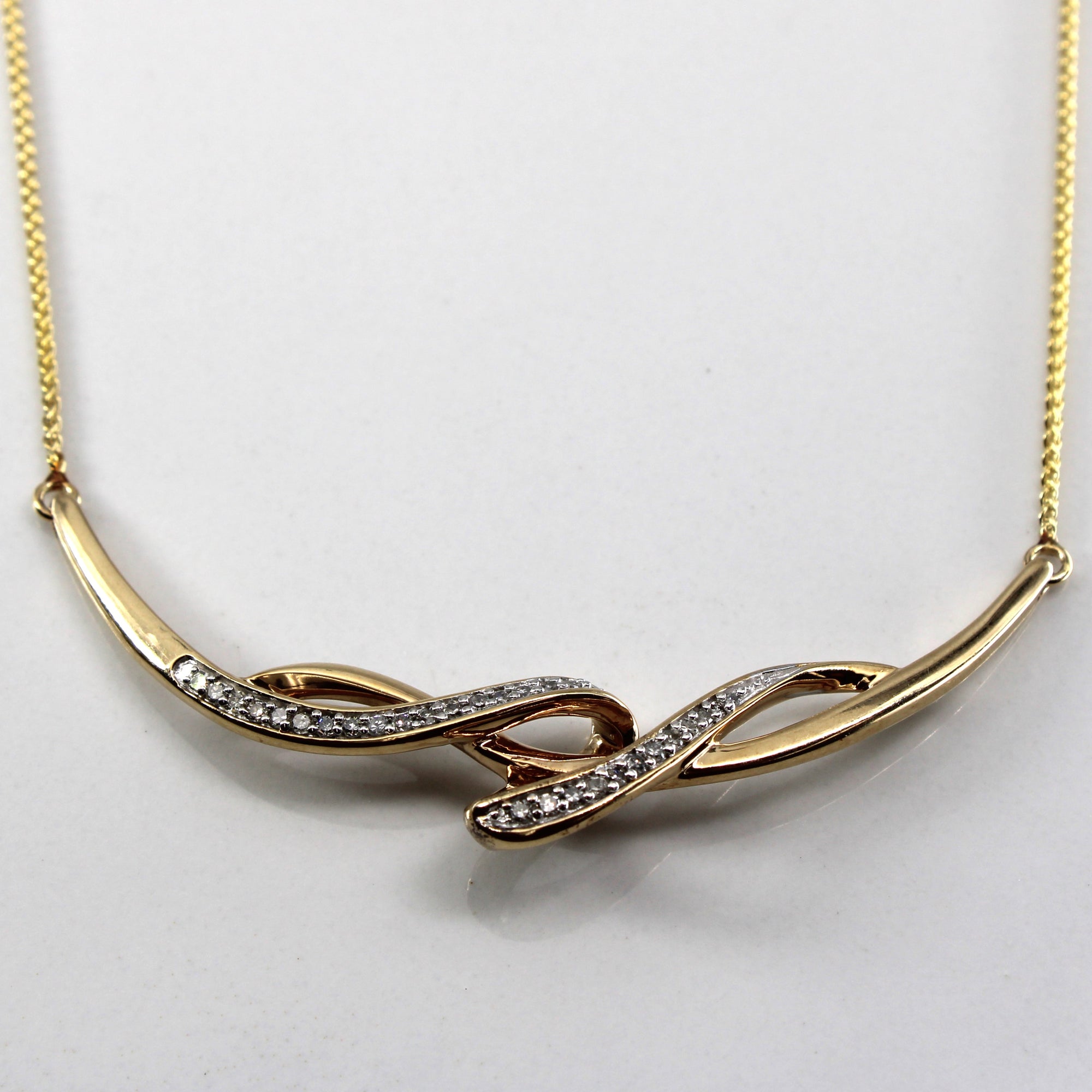 Diamond Interlocking Gold Necklace | 0.28ctw | 18