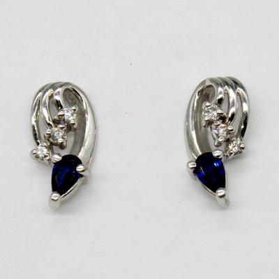 Sapphire & Diamond Earrings | 0.40ctw, 0.06ctw |