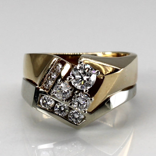 Chevron Diamond Soldered Ring | 0.67ctw | SZ 5.25 |