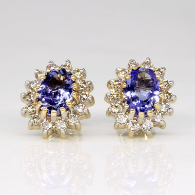 Tanzanite & Diamond Earrings | 1.20ctw, 0.56ctw |