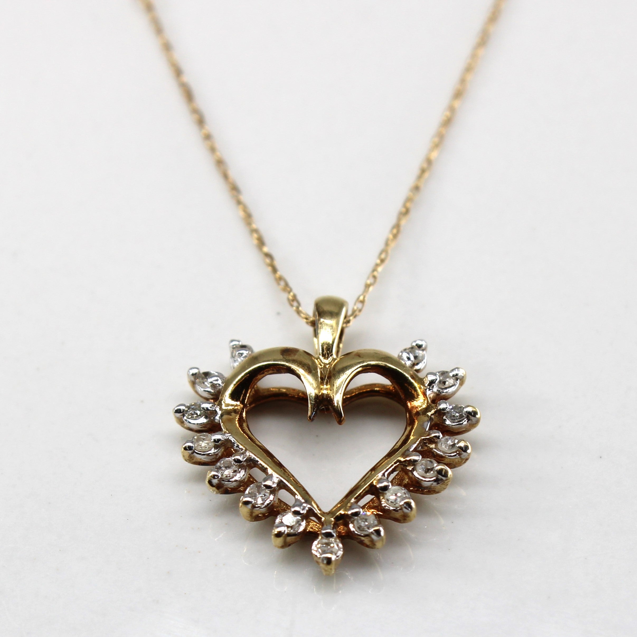Diamond Heart Pendant Necklace | 0.15ctw | 20"|
