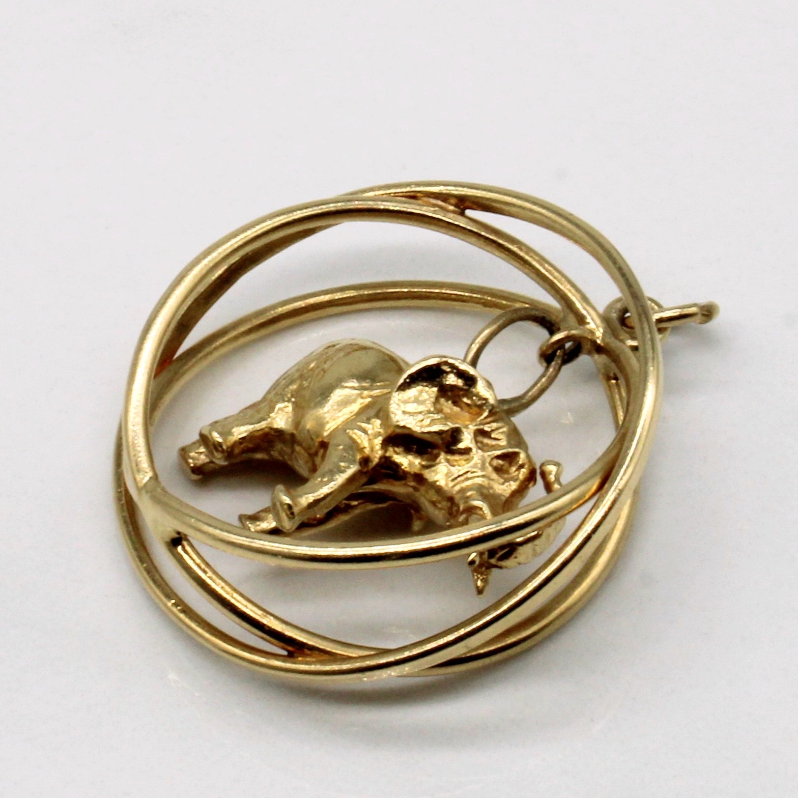 14k Yellow Gold Elephant Pendant