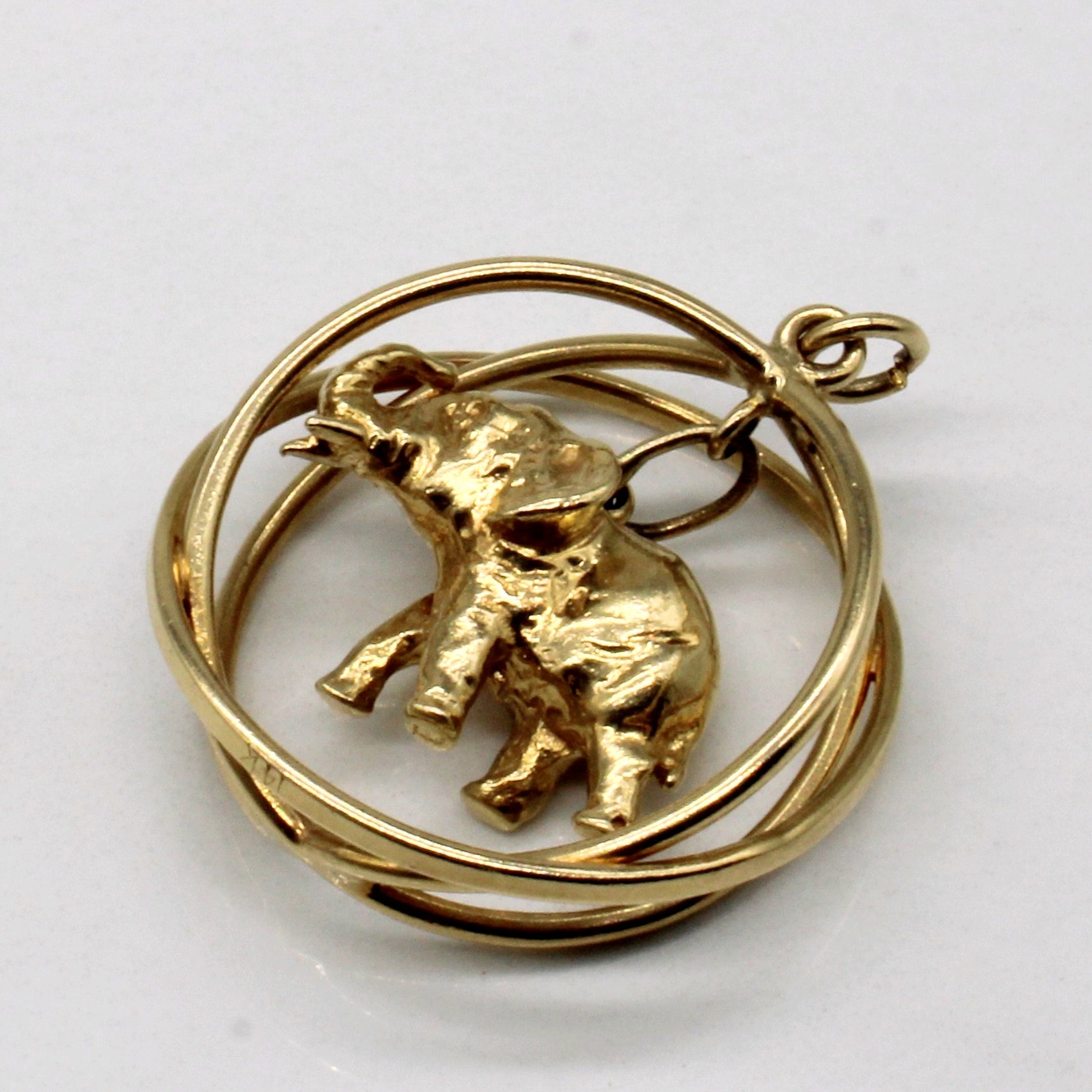 14k Yellow Gold Elephant Pendant