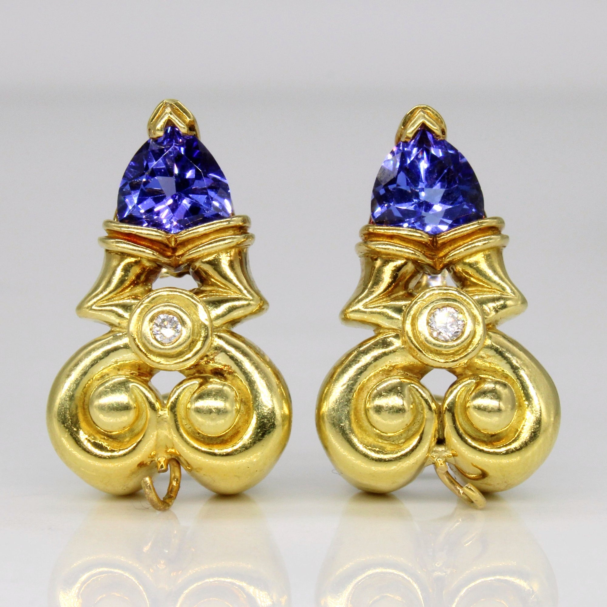 Tanzanite & Diamond Earrings | 2.00ctw, 0.06ctw |