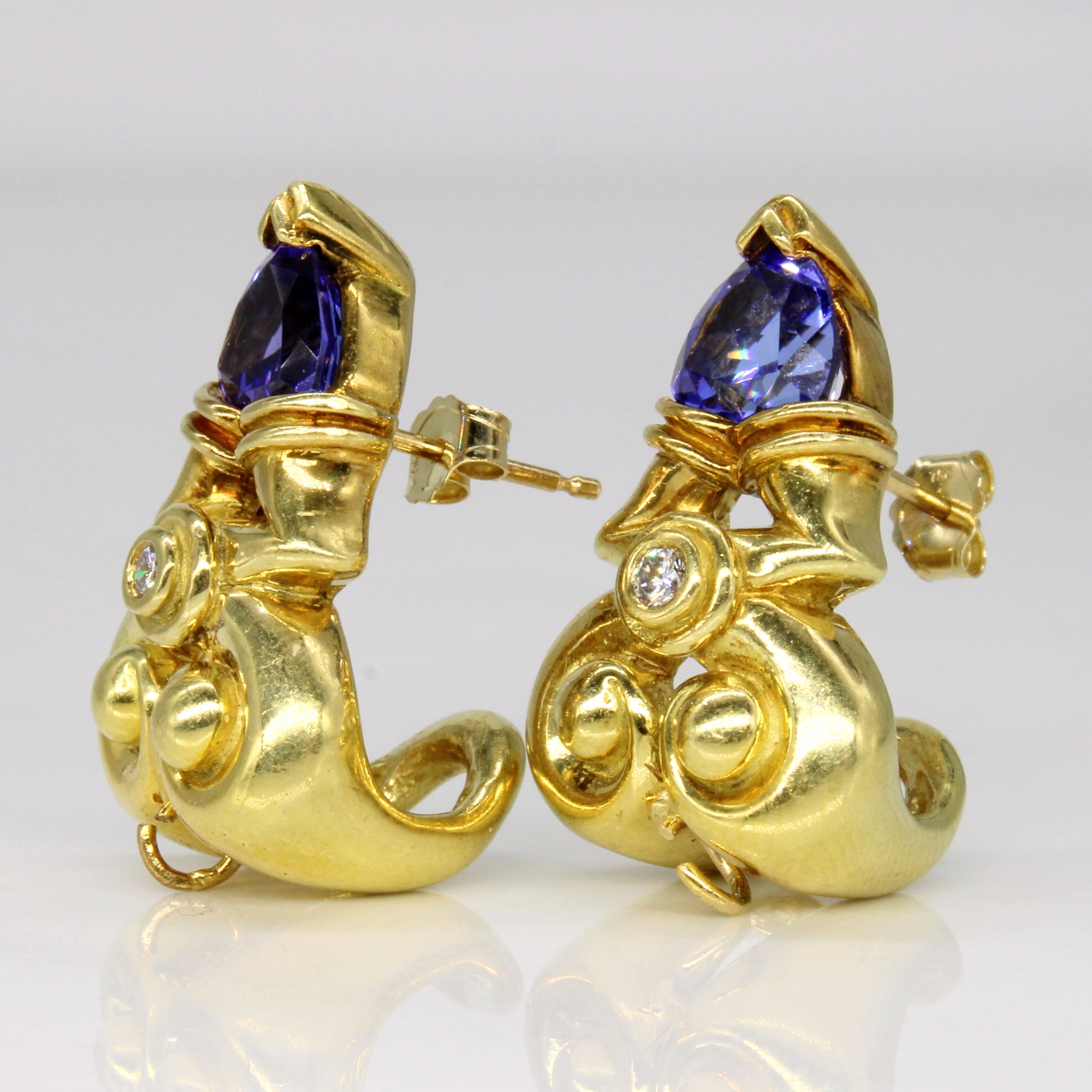 Tanzanite & Diamond Earrings | 2.00ctw, 0.06ctw |