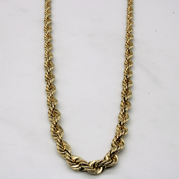 14k Yellow Gold Rope Chain | 17
