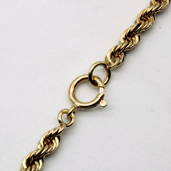 14k Yellow Gold Rope Chain | 17