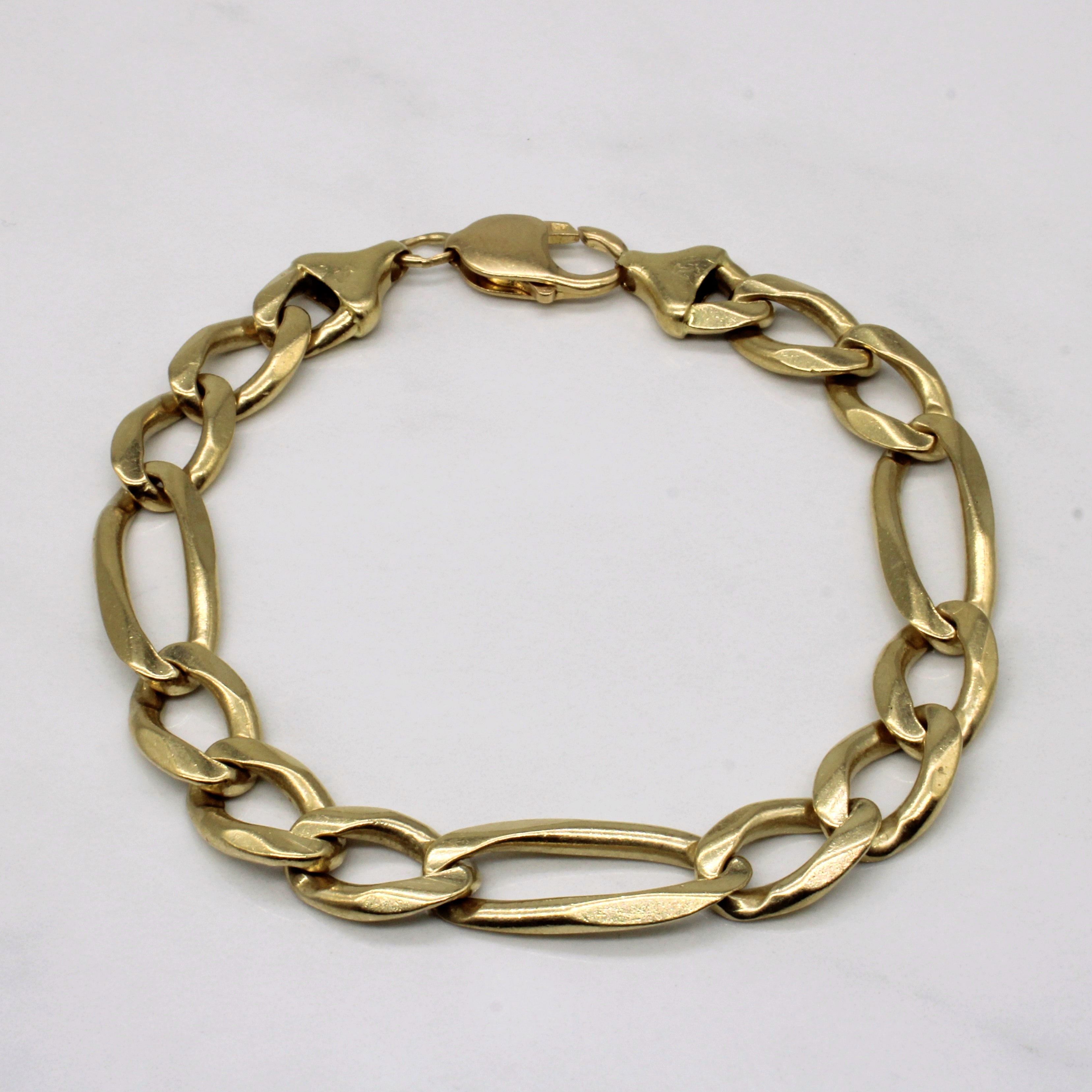 14k Yellow Gold Figaro Chain Bracelet | 9