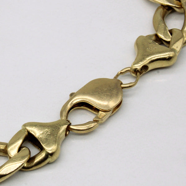 14k Yellow Gold Figaro Chain Bracelet | 9