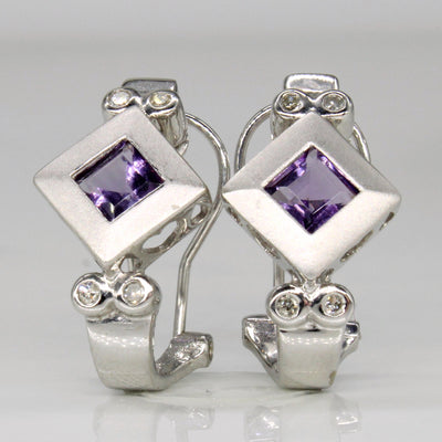Amethyst & Diamond Earrings | 0.80ctw, 0.08ctw |