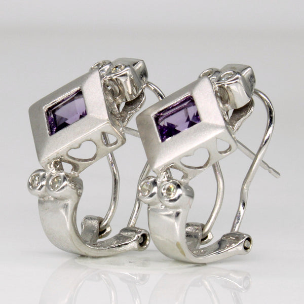 Amethyst & Diamond Earrings | 0.80ctw, 0.08ctw |