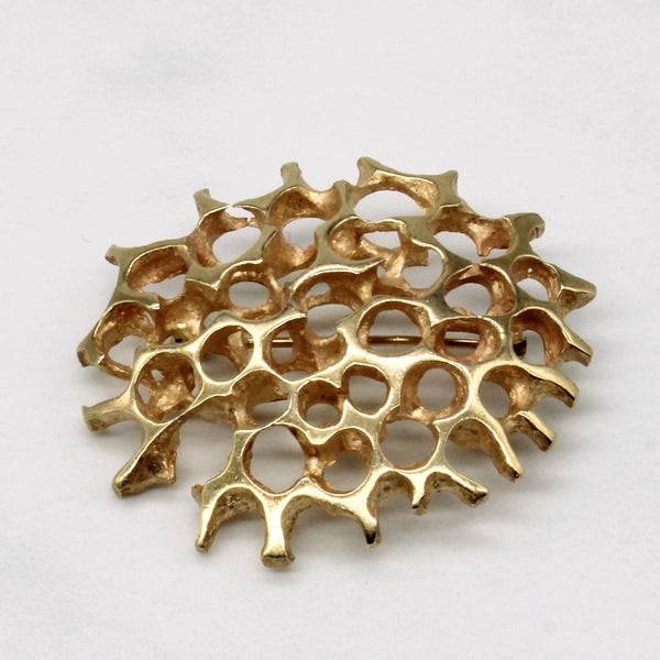 14k Yellow Gold Abstract Brooch