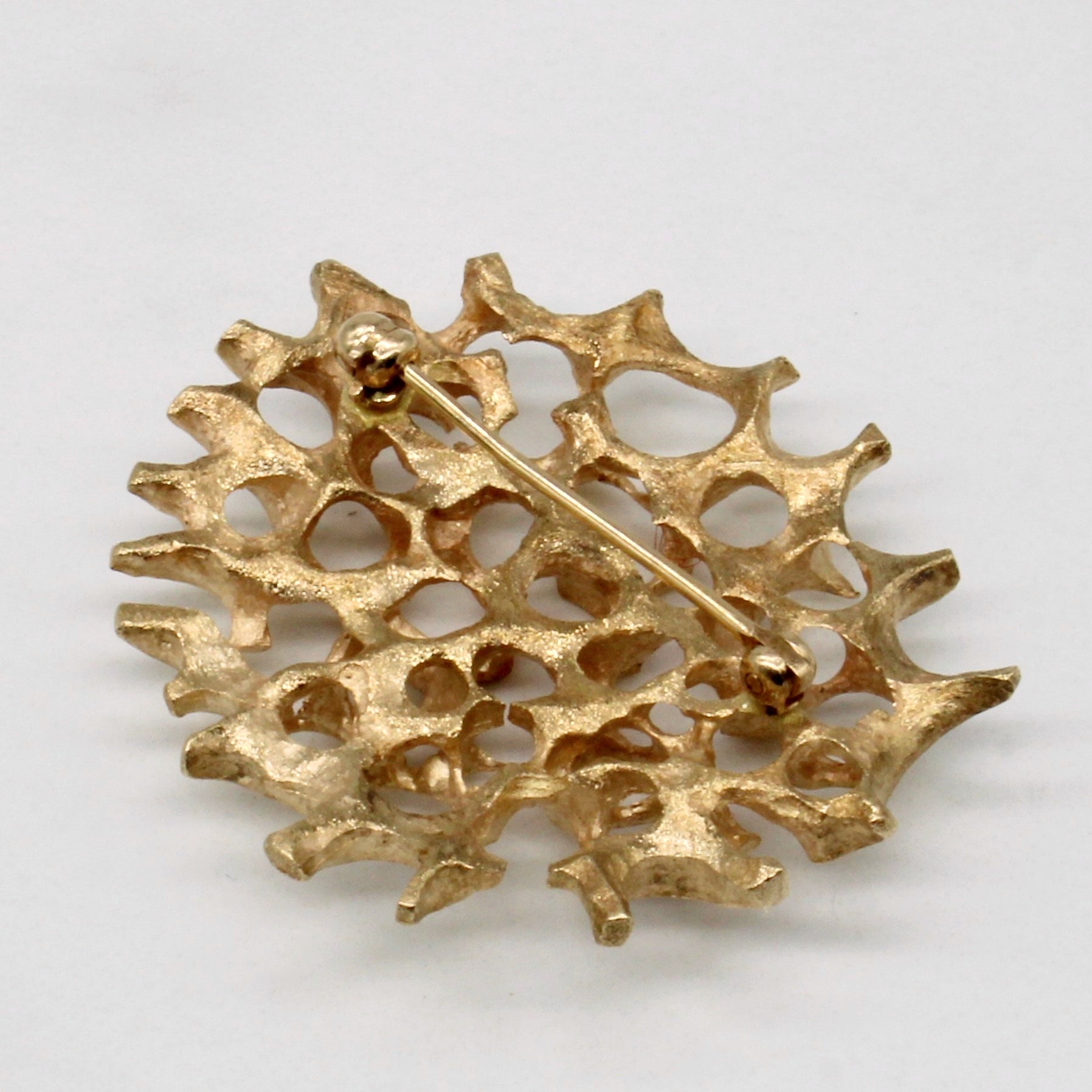 14k Yellow Gold Abstract Brooch