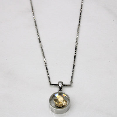 18k Two Tone Gold Bumble Bee Necklace | 16