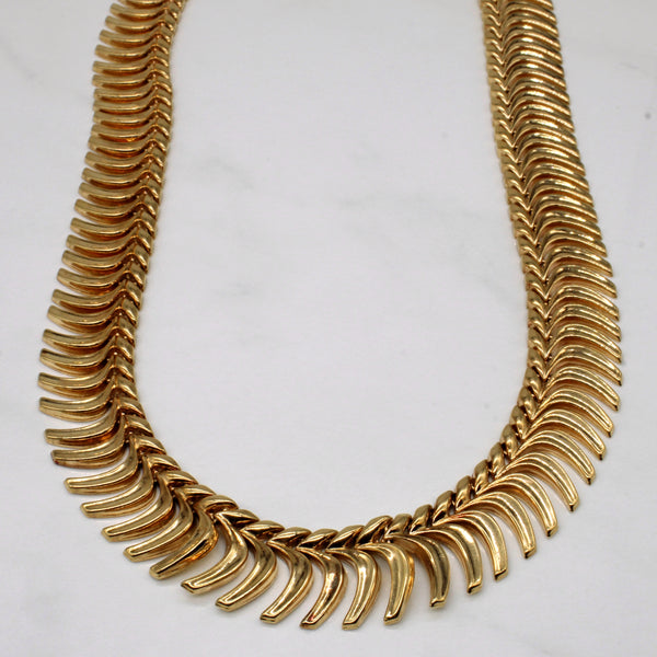 18k Yellow Gold Bone Link Necklace | 16