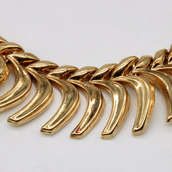 18k Yellow Gold Bone Link Necklace | 16
