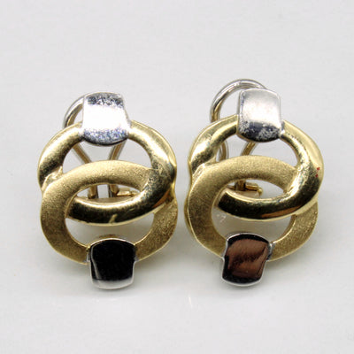 14k Two Tone Gold Earrings