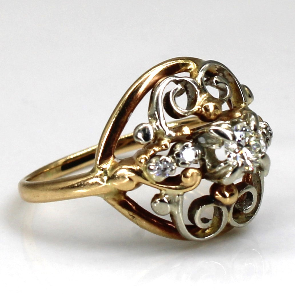 Filigree Design Diamond Ring | 0.18ctw | SZ 6 |