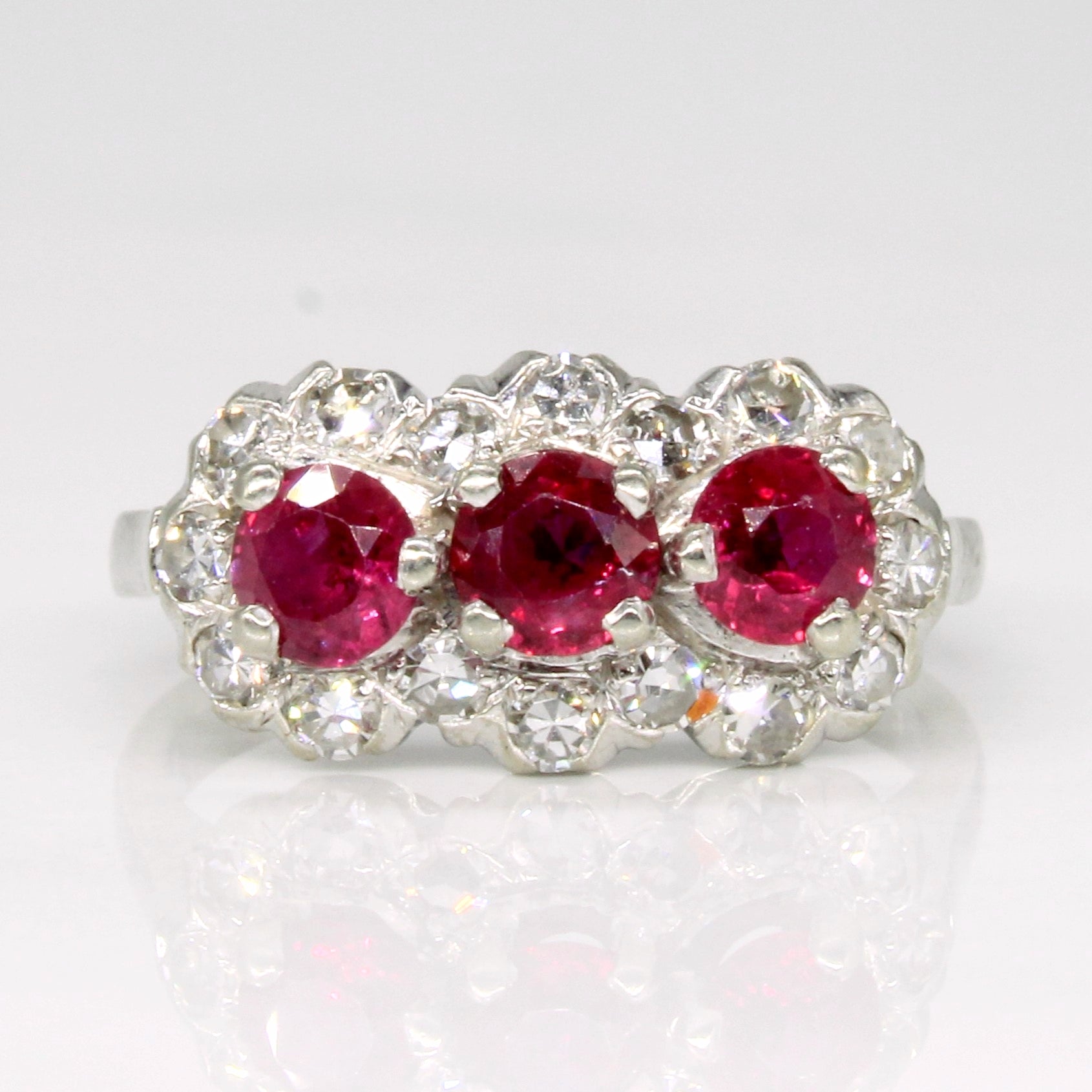 Ruby & Diamond Cocktail Ring | 0.69ctw, 0.32ctw | SZ 3.5 |