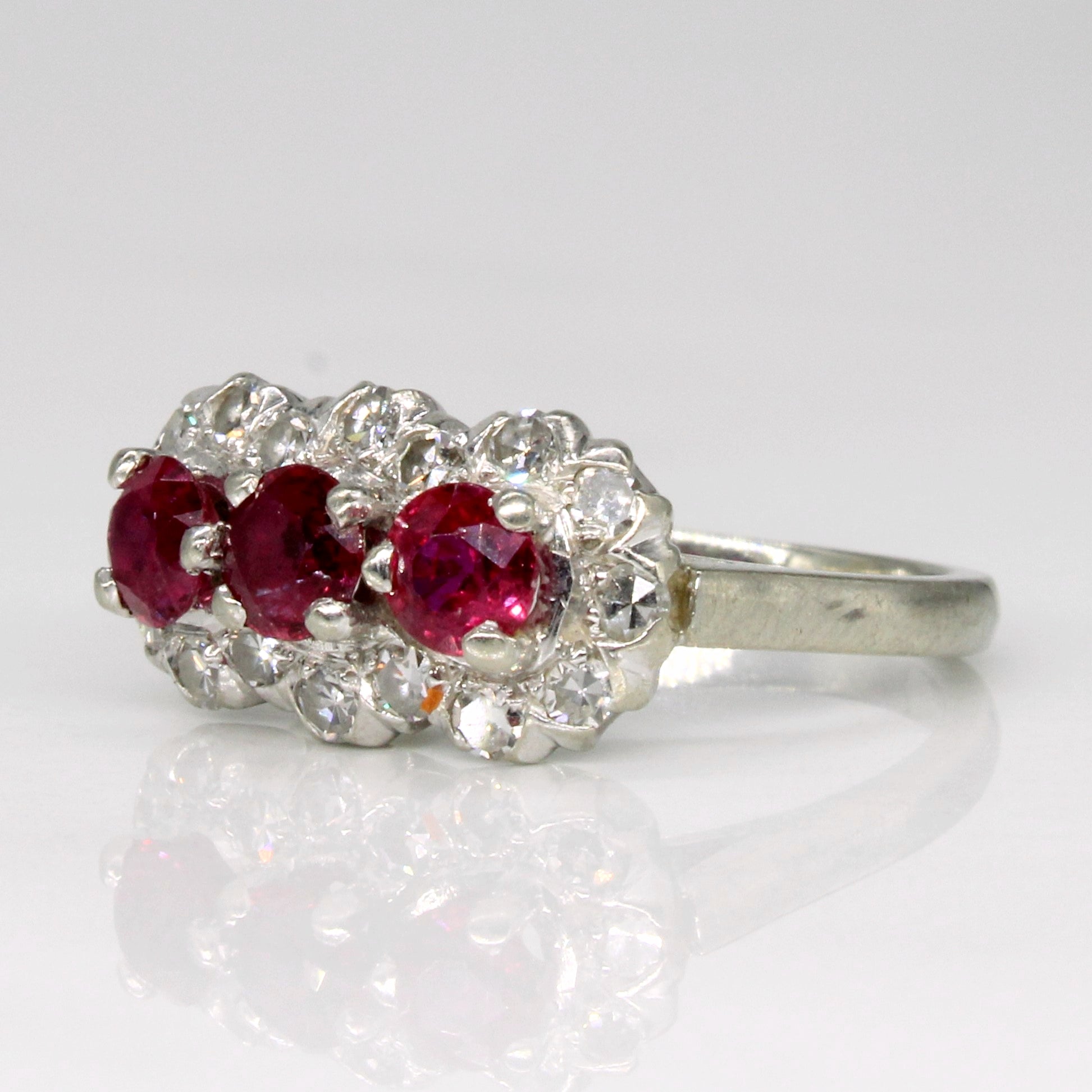 Ruby & Diamond Cocktail Ring | 0.69ctw, 0.32ctw | SZ 3.5 |