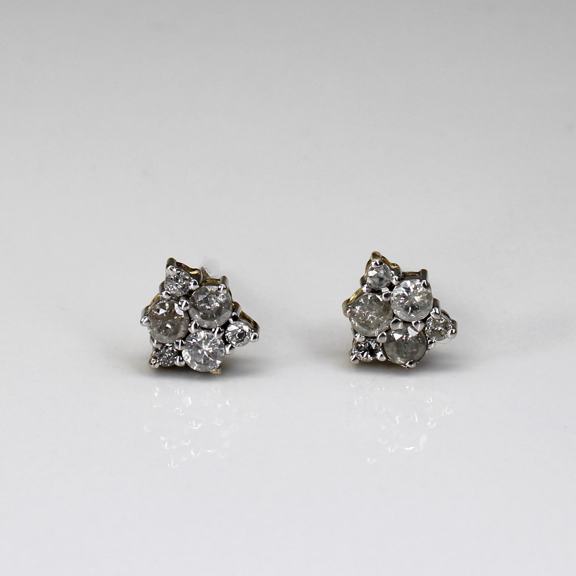Cluster Set Diamond Stud Earrings | 0.72ctw |