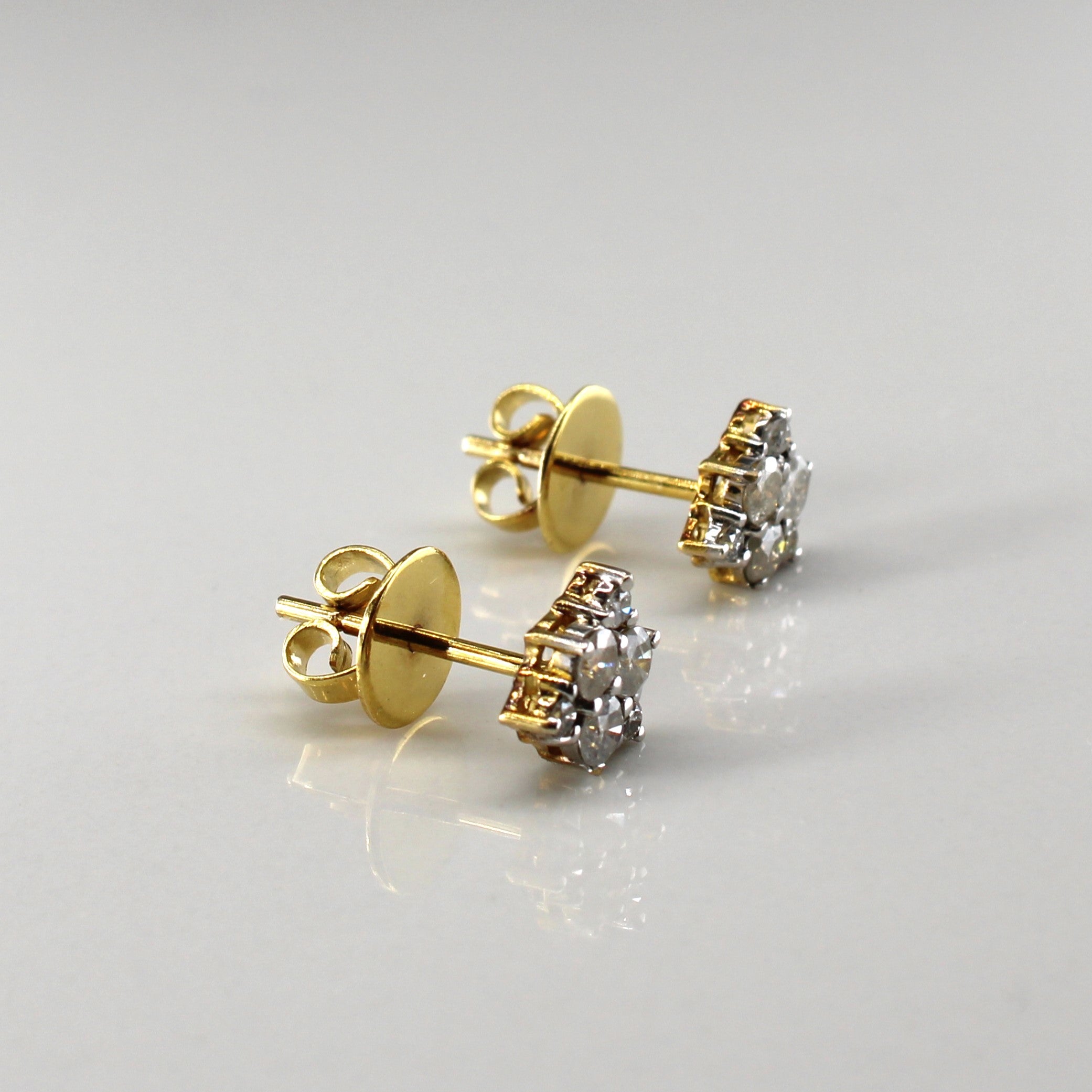 Cluster Set Diamond Stud Earrings | 0.72ctw |