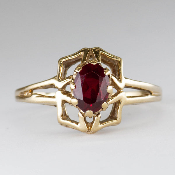Synthetic Ruby 10K Ring | 0.47ct | SZ 8.5 |