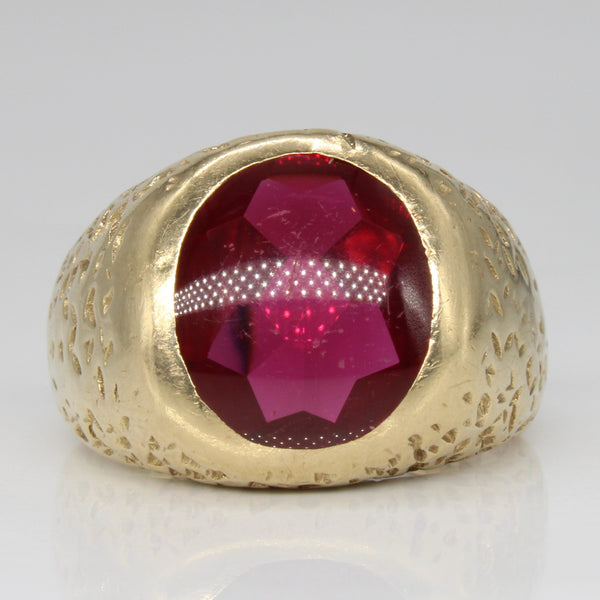 Synthetic Ruby Cocktail Ring | 7.00ct | SZ 9.75 |