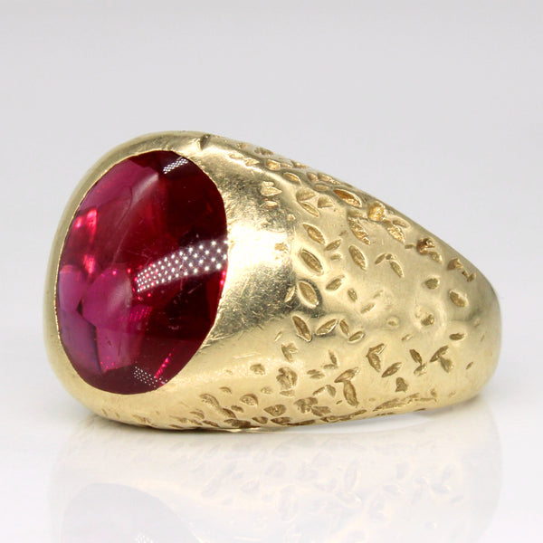 Synthetic Ruby Cocktail Ring | 7.00ct | SZ 9.75 |