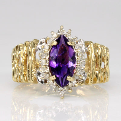 Amethyst & Diamond Ring | 0.65ct, 0.08ctw | SZ 6.75 |