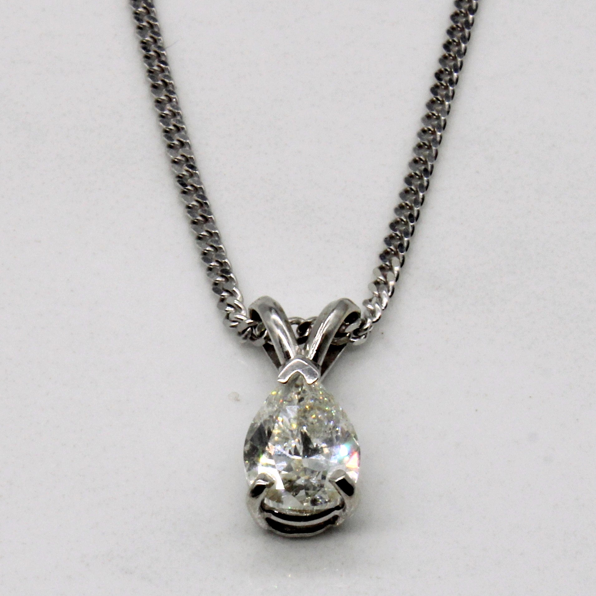 Pear Cut Diamond Pendant Necklace | 1.00ct | 18" |