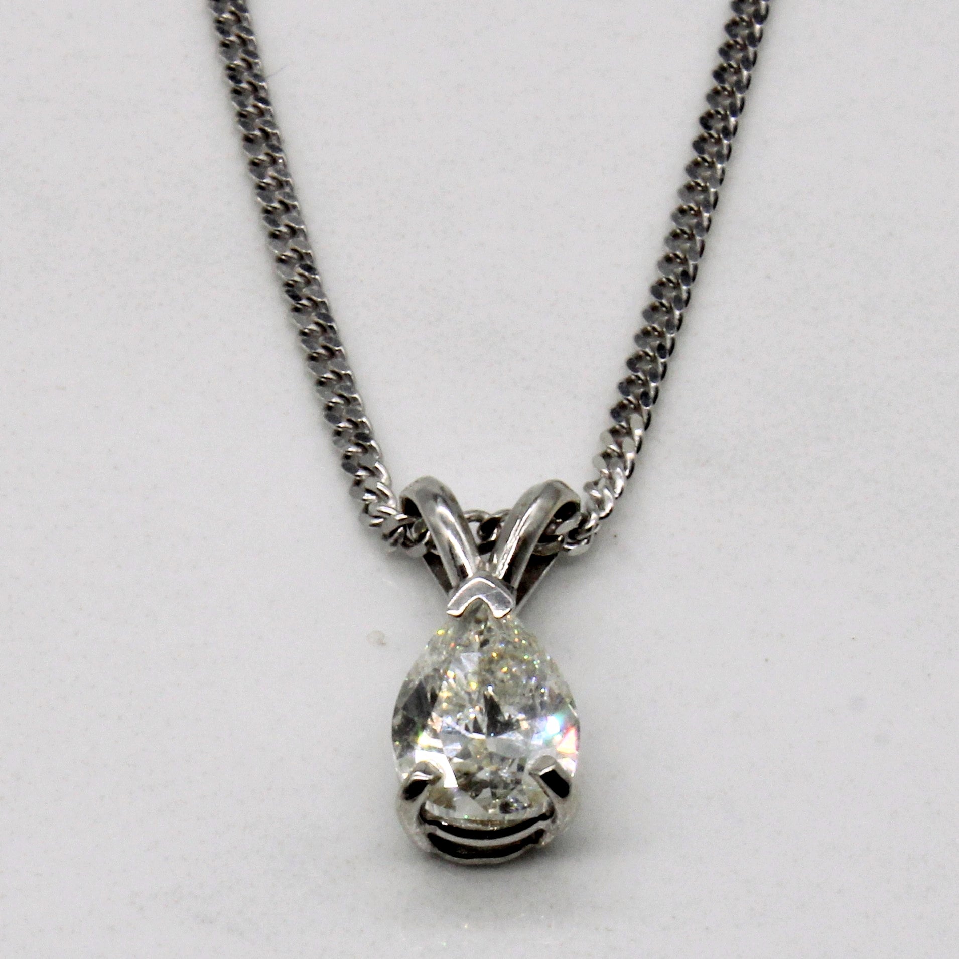 Pear Cut Diamond Pendant Necklace | 1.00ct | 18