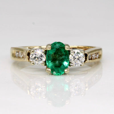 Emerald & Diamond Ring | 0.38ct, 0.16ctw | SZ 3.75 |