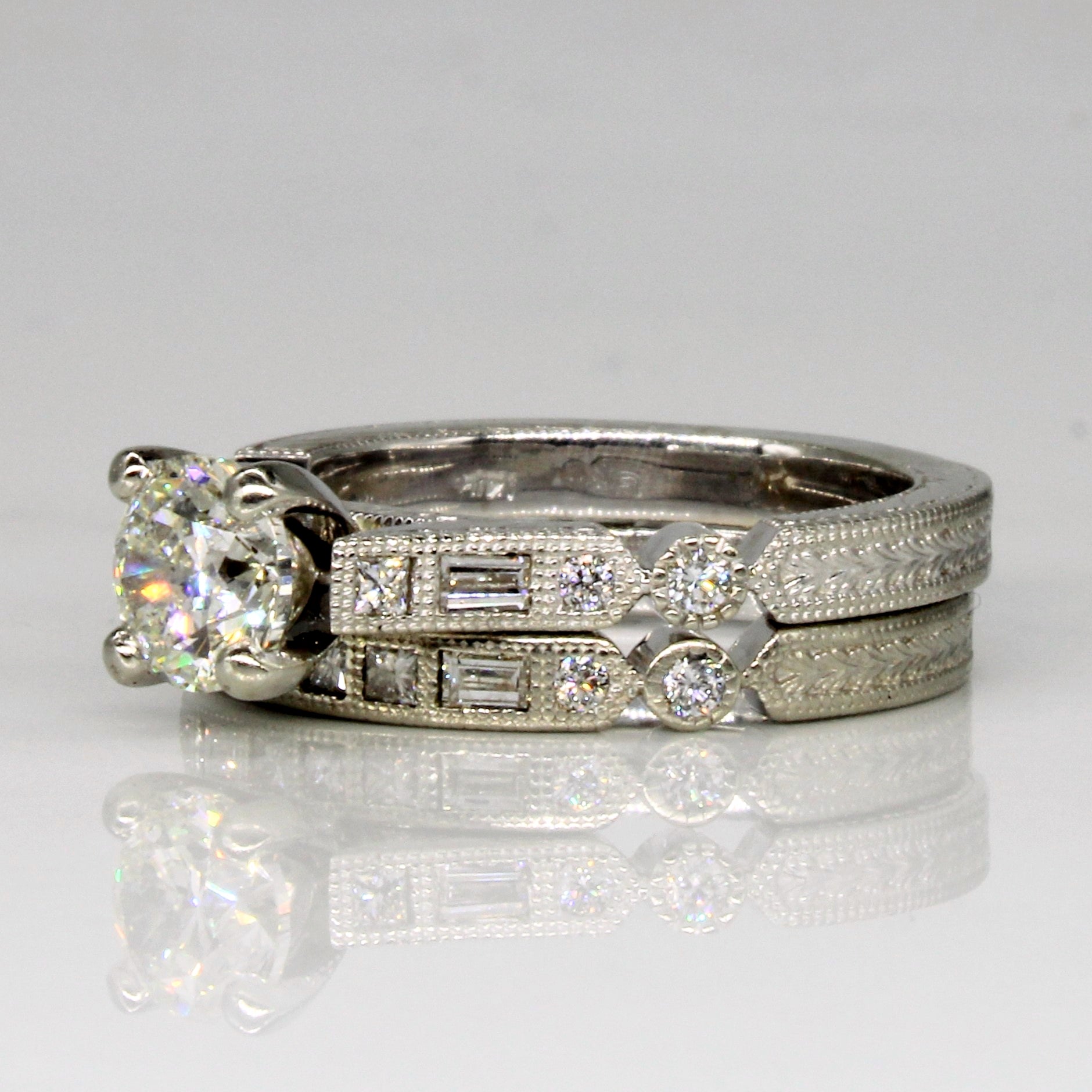 Diamond Engagement and Wedding Ring Set | 1.27ctw | SZ 6.25 |