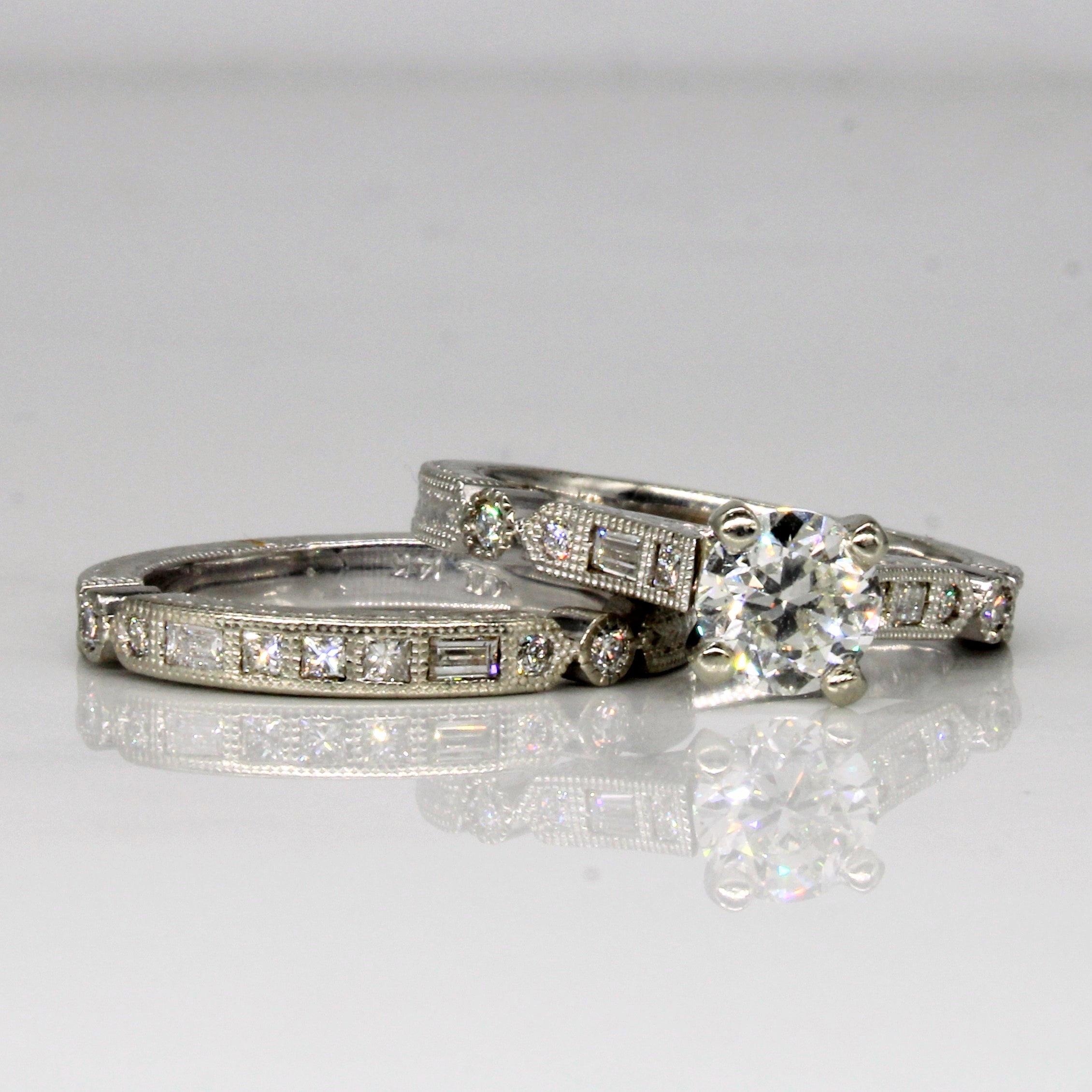 Diamond Engagement and Wedding Ring Set | 1.27ctw | SZ 6.25 |