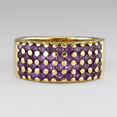 Amethyst Layered Pave 18k Ring | 0.96ctw  | SZ 6.75 |