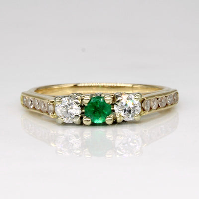 Diamond & Emerald Ring | 0.36ctw, 0.10ct | SZ 5 |